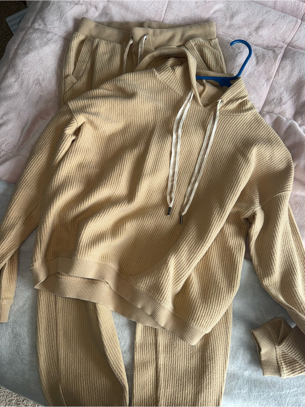 aerie Ribbed Hoodie and Joggers Set - Camel